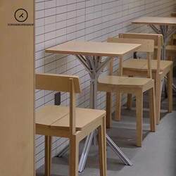 Coffee shop commercial tables and chairs birch marine board tables aluminum profiles industrial style milk tea house stools dessert shop tables and chairs