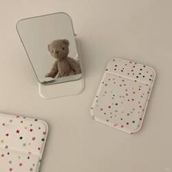 ins Star-Patterned Makeup Mirror for Students' Dormitory, Portable Folding Mirror, Desktop Touch-Up Mirror, Vanity Mirror