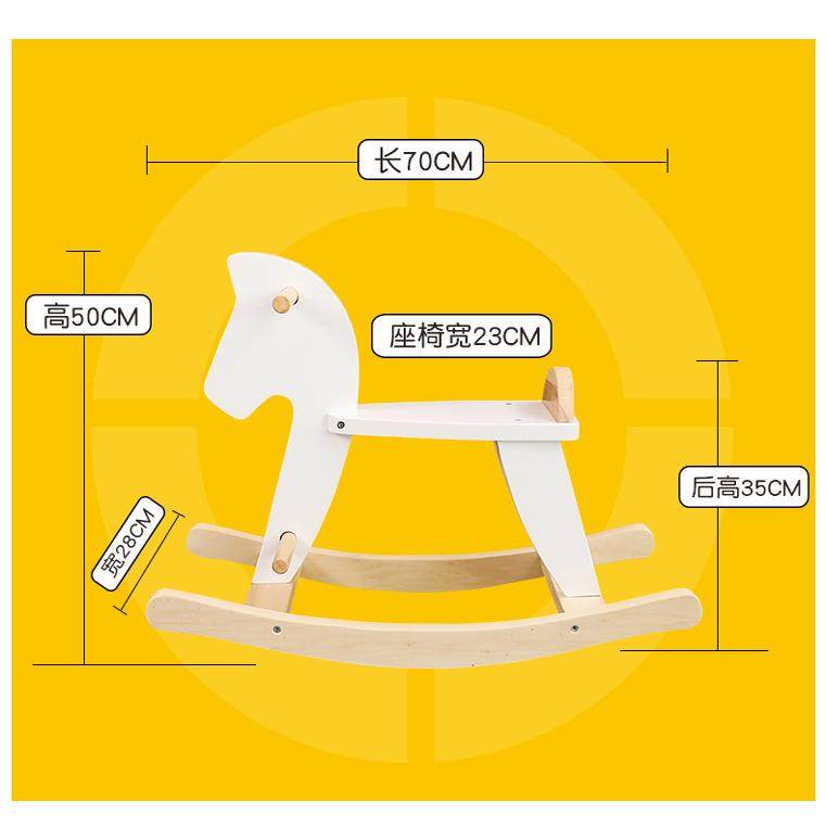 Caballo Balancín De Madera Teorema Giocattoli Con Anillo De Seguridad – Carga Máx. 35 Kg, Color Marrón Y Rojo, Medidas 80x31x53 Cm