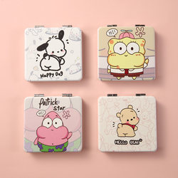 Cartoon Small Mirror, Cute Makeup Mirror, Portable Folding Mirror for Student Dormitories, Makeup Touch-Up Mirror for Women