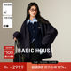 Basic House/Baijiahao American retro solid color hooded sweatshirt for women's spring loose zipper cardigan jacket