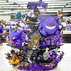 In-Stock Pokémon Egg Ghost Family Set Gengar Evolution Set Gk Figure Statue Model Ornament