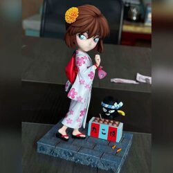 Kimono Haibara Ai Bride Looking Back Anime Gift Detective Statue Anime Figure Model Peripheral Trendy Toy