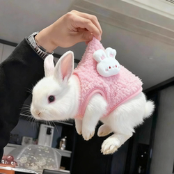 Rabbit Clothing Vest Winter Fleece Flannel Warm Clothing for Young Rabbits, Lop-Eared Rabbits, Puppies, Kittens, and Pets