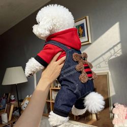Dog Clothes Winter Thickened Version for Teddy, Bichon, Pomeranian, Small Dogs and Cats, Warm and Cold-Proof Four-Legged Clothing, Pet Apparel