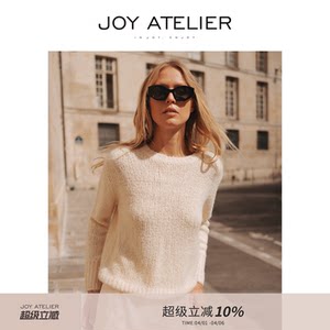 
[Same style from blogger] JOY9555 White Butterfly 100% Silk Pullover Sweater Simple High-Quality Wearing Sweater for Women