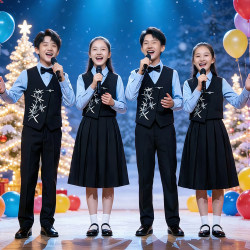 Children's Patriotic Chorus Performance Costumes for Primary School Students, Boys and Girls Dresses, Speech Recitation Competition Host Costumes