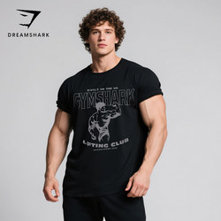 Gym Shark Uk Limited Arnold Back Development Pure Cotton Loose Cf High-Intensity Fitness Aerobic Exercise Short-Sleeve T-Shirt