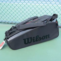 Wilson Tennis Bag, Double Shoulder, Unisex, French Open 3/6/9 Racket Capacity, Large Capacity, Independent Shoe Compartment