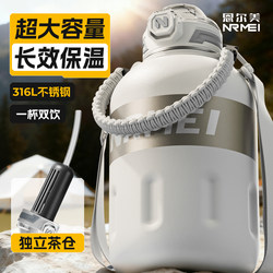 Large Capacity 2000ml Thermos Cup, Portable Outdoor Large Sports Water Bottle with Straw, 2025 New Model