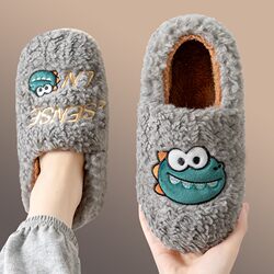 Japan's 2025 New Style Cotton Slippers with Heel Cover for Men and Women, Winter Couple's Home Warm Cotton Shoes, Indoor Soft Sole Anti-Slip