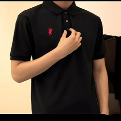 Juejueing Embroidered Pony Lapel Polo Shirt Short-Sleeved Unisex T-Shirt 2025 New Trendy Casual Top