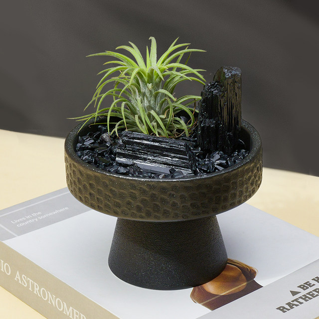 Natural crystal obsidian tourmaline diffuser micro landscape home interior desktop decoration air pineapple ornament