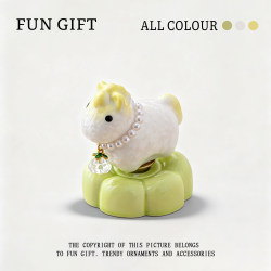 Cute Ceramic Rotating Pony Jingdezhen Spinning Ornament Office Desktop High-End Decoration Healing Gift