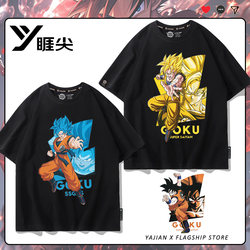 Dragon Ball Co-Branded Short-Sleeve Men's T-Shirt Super Saiyan Goku Vegeta Anime Japanese Style Merchandise Summer Clothing
