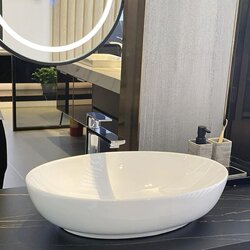Japanese to Countertop Basin Lw1705B Oval Basin Smart Ceramic Washbasin for Home Bathroom Sink