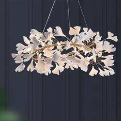 New post-modern minimalist living room chandelier Nordic light bedroom ceramic branches and leaves sales department model room lamps