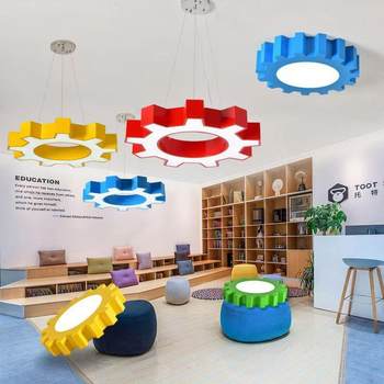 
Kindergarten cloud chandelier colorful corridor children mother and baby room sun star moon shape chandelier ceiling light