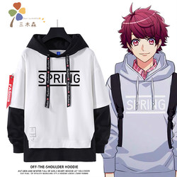 A3! Full Cast Ensemble Sajima Sakuya Anime Merchandise Same Style Fake Two-Piece Sweatshirt Unisex Anime Top