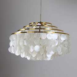 Nordic shell wind chime bedroom chandelier American light luxury chandelier retro art living room lamp French cross-border