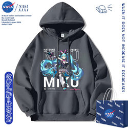 Nasa X Hatsune Miku Collaboration Hoodie for Men, Autumn Clothing, Anime Style Jacket