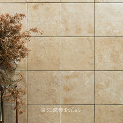 New Chinese-Style Ceramic Tiles for Living Room, Beige Square Tiles, Retro Restaurant, Homestay, Cafe Floor Tiles, Wear-Resistant and Non-Slip