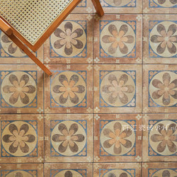 Medieval-Style Retro Restaurant Entrance Tiles, Balcony Floor Tiles, American-Style Cafe Hotel All-Ceramic Non-Slip Tiles