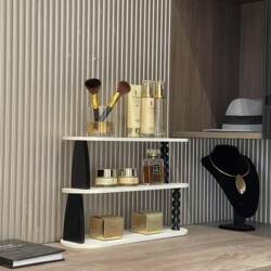 Ins-Style Desktop Vintage Multifunctional Storage Rack Organizer Wooden Cup Holder Perfume Makeup Bedroom Shelf