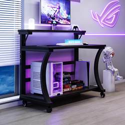 Mobile Computer Desk for Small Apartments, Simple Desktop Office Desk That Can Hold the Main Unit, Gaming and E-Sports Desk, Bedroom Bedside Table
