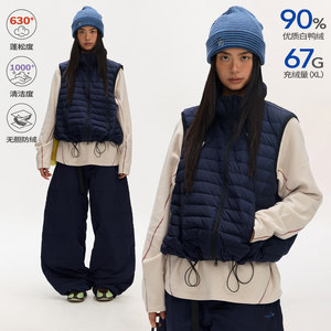 
[chammy exclusive] Mr. Jiangnan hidden hat small stand collar down vest winter warm vest