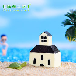 Factory Direct Mediterranean-Style Zakka House Moss Micro-Landscape Ornaments Church Castle Creative Ornaments
