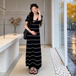 High-End Short-Sleeved Plus-Size Women's Clothing 2026 New Dress Summer Slightly Chubby mm Loose Slimming Light Luxury High-End Long Dress