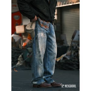 
[Birds don’t shit] NEIGBORL Uncle Zhao American-style wide-leg straight men’s trousers men’s 14 oz jeans