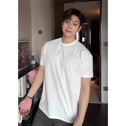 American-Style Heavyweight Short-Sleeve T-Shirt for Men, Summer Small Neckline, Cool and Sporty, Slim Fit, Sorona Inner Layer Half-Sleeve