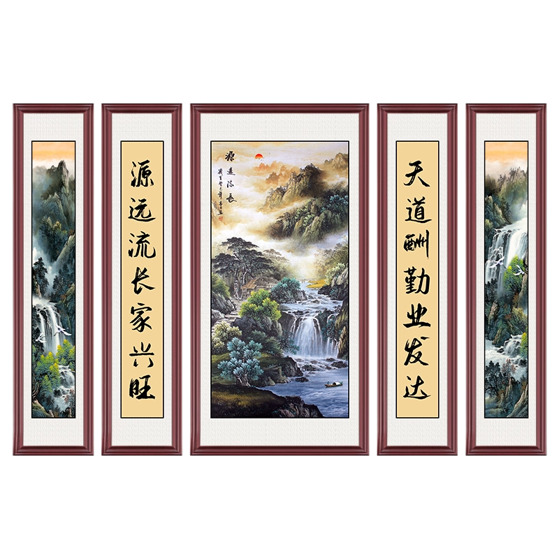 清郑板桥古风竹石图挂画新中式竹报平安中堂画客厅书房茶室水墨画