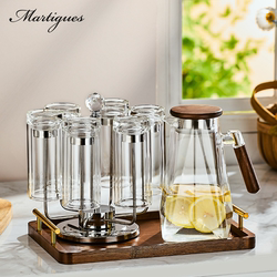 Double-Layer Insulated Anti-Scald High Borosilicate Glass Cup Set for Home Use, High-Temperature Resistant Tea Brewing Cup, Kettle, Drinking Cup, Tableware