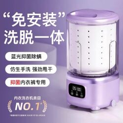 Multifunctional Underwear Washing Machine 2L Blue Light Sterilization Bionic Hand Wash Powerful Spin-Dry Portable Mini Cleaning Machine