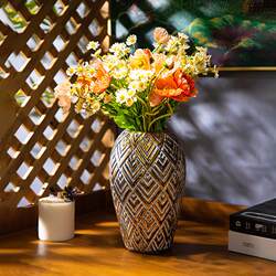 Southeast Asian old vase ornaments ceramic living room dried flower arrangement fake flower decoration porcelain vase dried fruit snack storage jar