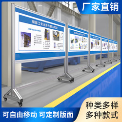 Workshop Management Display Board with Thickened Aluminum Alloy Bracket, Mobile Magnetic Double-Sided Writing Board, Production Plan Publicity Board