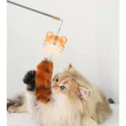 Cáo đuôi gây cười mèo dính đồ chơi mèo sang trọng lông vũ bền chống nhàm chán hiện vật chuông gỗ chuông răng mài thú cưng