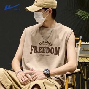 
Pull back cotton vest men's summer American retro outer vest khaki basketball fitness sports sleeveless t-shirt Y