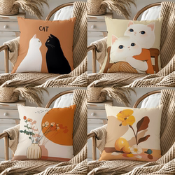 Nordic Light Luxury Line Pillow, Simple Orange Living Room Sofa Cushion, Office Nap Pillow, Car Cushion