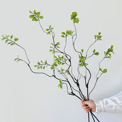 Green Tender Leaves Artificial Flowers Fresh Autumn Leaves Branches Zen Decorative Ornaments Retro Chinese-Style Flower Arrangement Green Plants Fake Flowers
