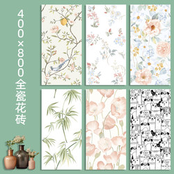 French Tile Wall Tiles All-Ceramic Soft Light with Pattern Bathroom Background Wall Flower Tiles 400X800 Bathroom Tile Wall Tiles