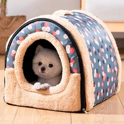 Dog and Cat House, All-Season Enclosed Cat House, Warm in Autumn and Winter, Suitable for Teddy, Bichon, Schnauzer, and Young Cats
