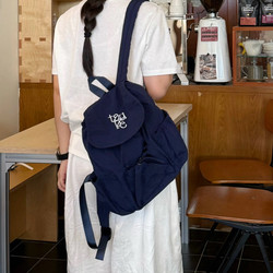 Korean Style Versatile Backpack Casual Letter Embroidery Hiking Small Backpack Computer Bag Student Commuting Large Capacity School Bag