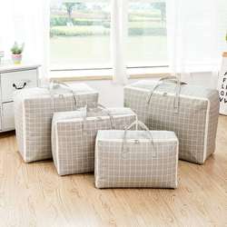Cotton and linen printed quilt packing bag organizing storage box moisture-proof and insect-proof fabric clothing soft storage bag moving bag