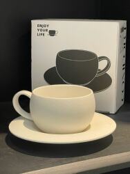 Coffee Cup, Egg Cup, Mug, Simple Fire-Patterned Cup, Valentine's Day Cup, Stone-Patterned Set, High-End, Exquisite, Light Luxury