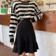 Large size skirt fishtail skirt ruffled skirt women fat mm autumn and winter G Korean version hip-packing A-line skirt mid-length skirt cover skirt
