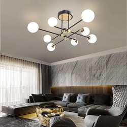 Modern simple bedroom lamp creative living room dining room study branch magic bean lamp light luxury clothing store interior chandelier